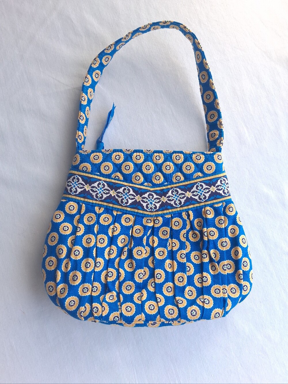 VERA BRADLEY mini bag Riviera Blue Mini Handbag Cotton yellow purse